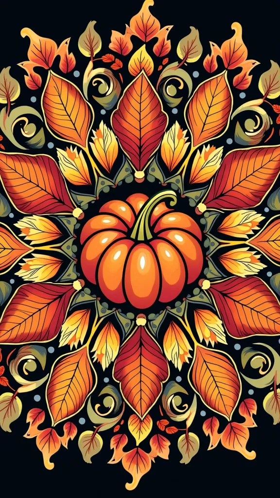 Páginas para colorear de mandala de otoño